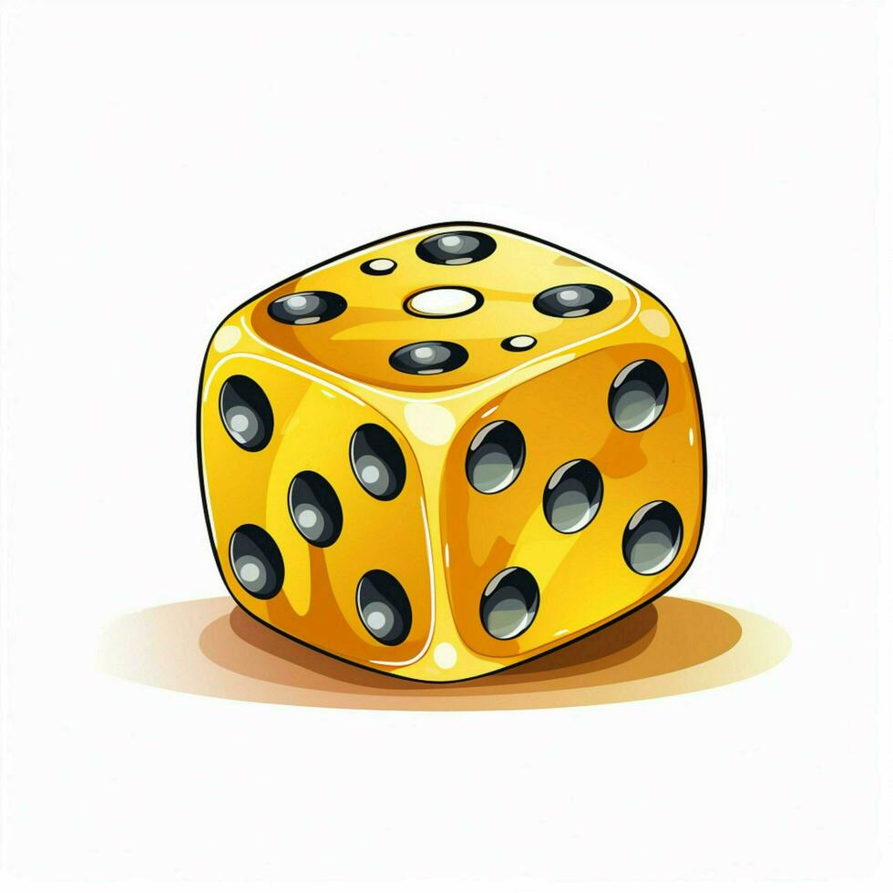 Dice 2d cartoon vector illustration on white background hi photo