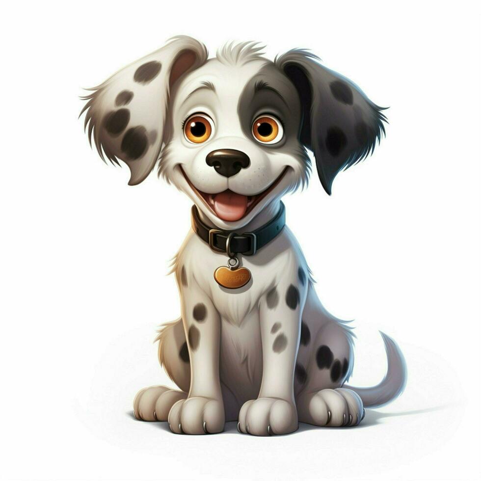 Digital pet 2d cartoon illustraton on white background hig photo