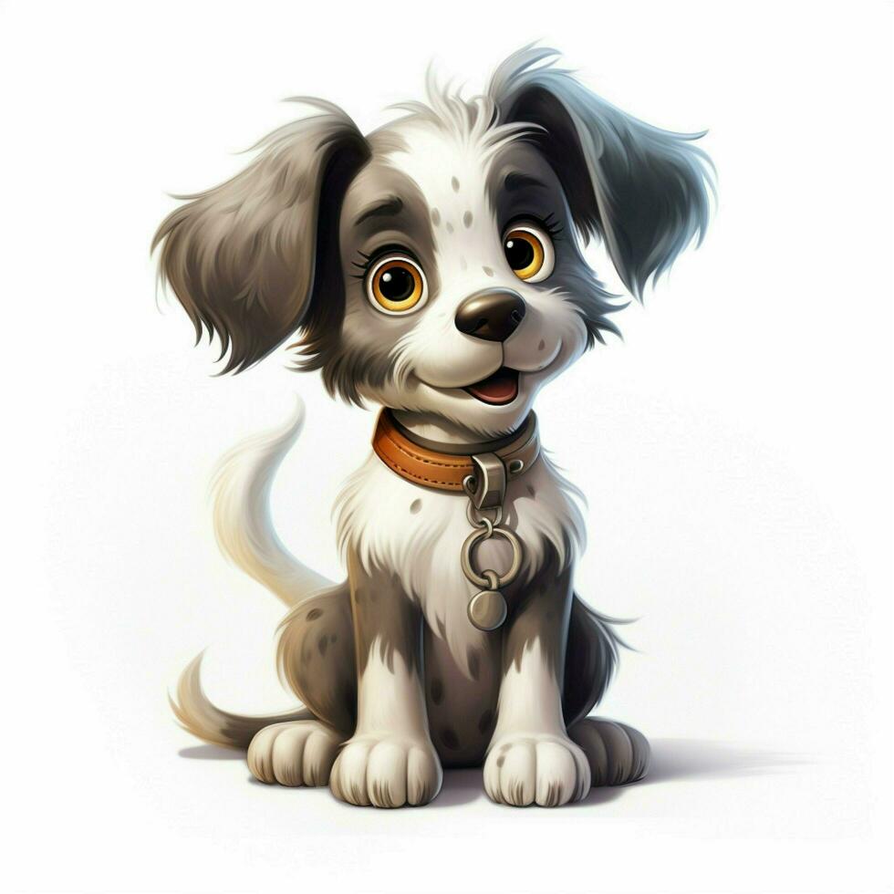 Digital pet 2d cartoon illustraton on white background hig photo