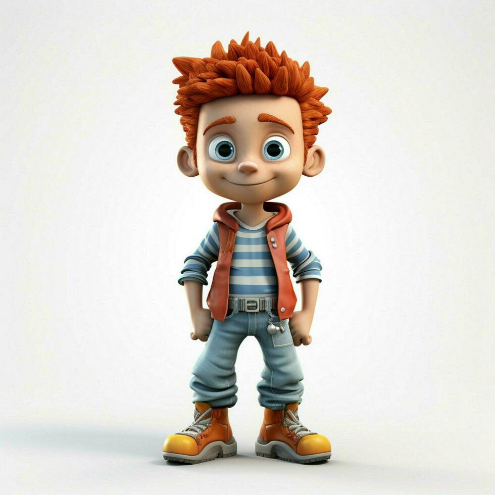 Dinky 2d cartoon illustraton on white background high qual photo