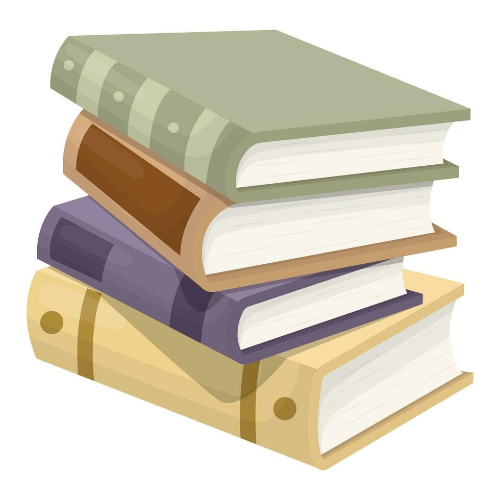 A stack of books. A stack of school textbooks. Vector illustration.