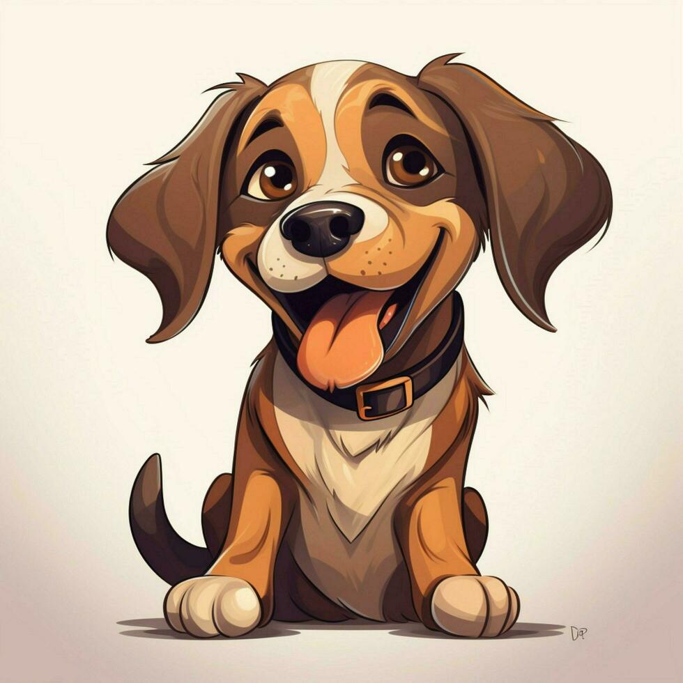 Dog 2d cartoon vector illustration on white background hig photo