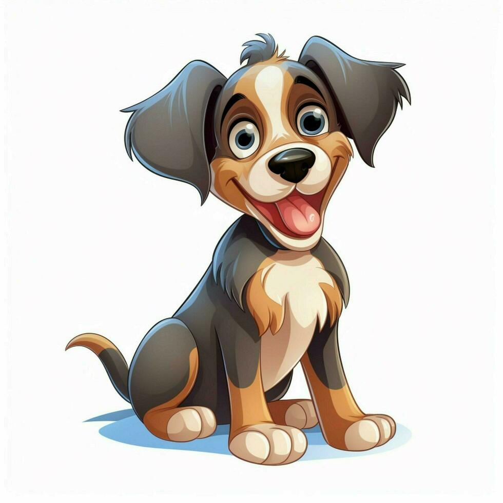 Dog 2d cartoon vector illustration on white background hig photo