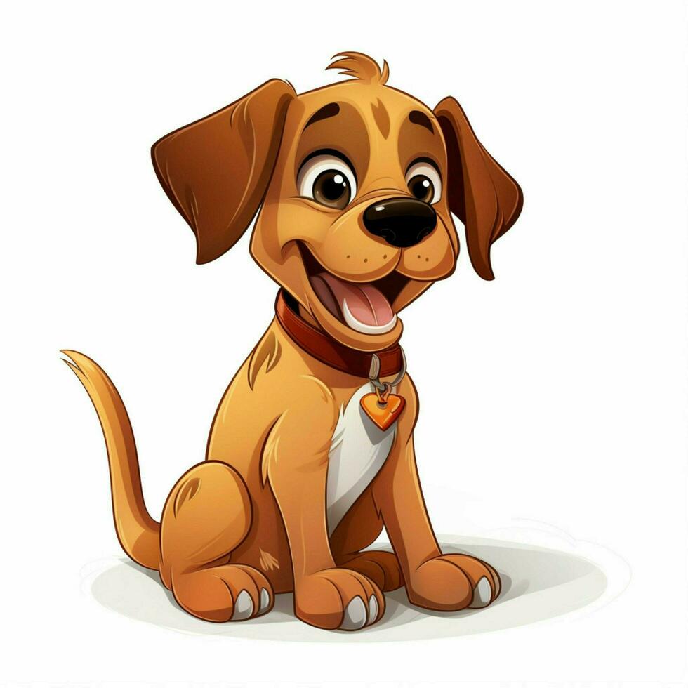Dog 2d cartoon vector illustration on white background hig photo