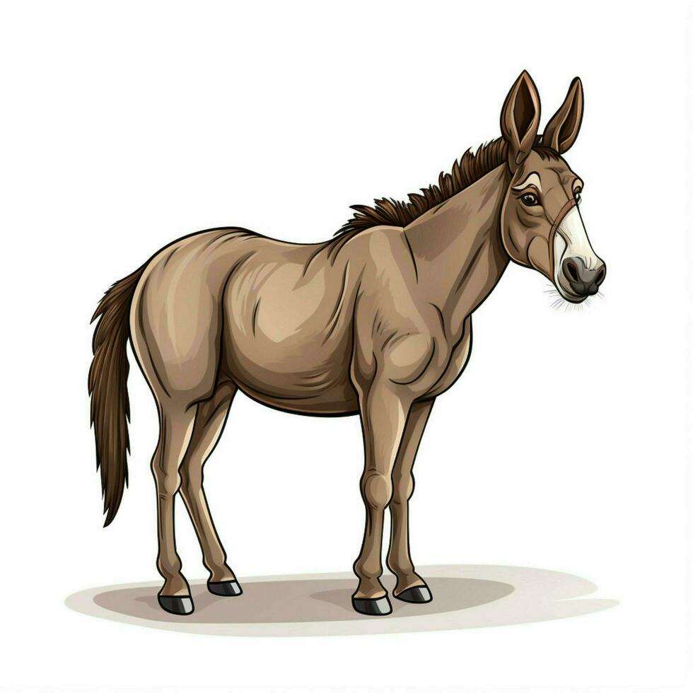 Donkey 2d vector illustration cartoon in white background photo