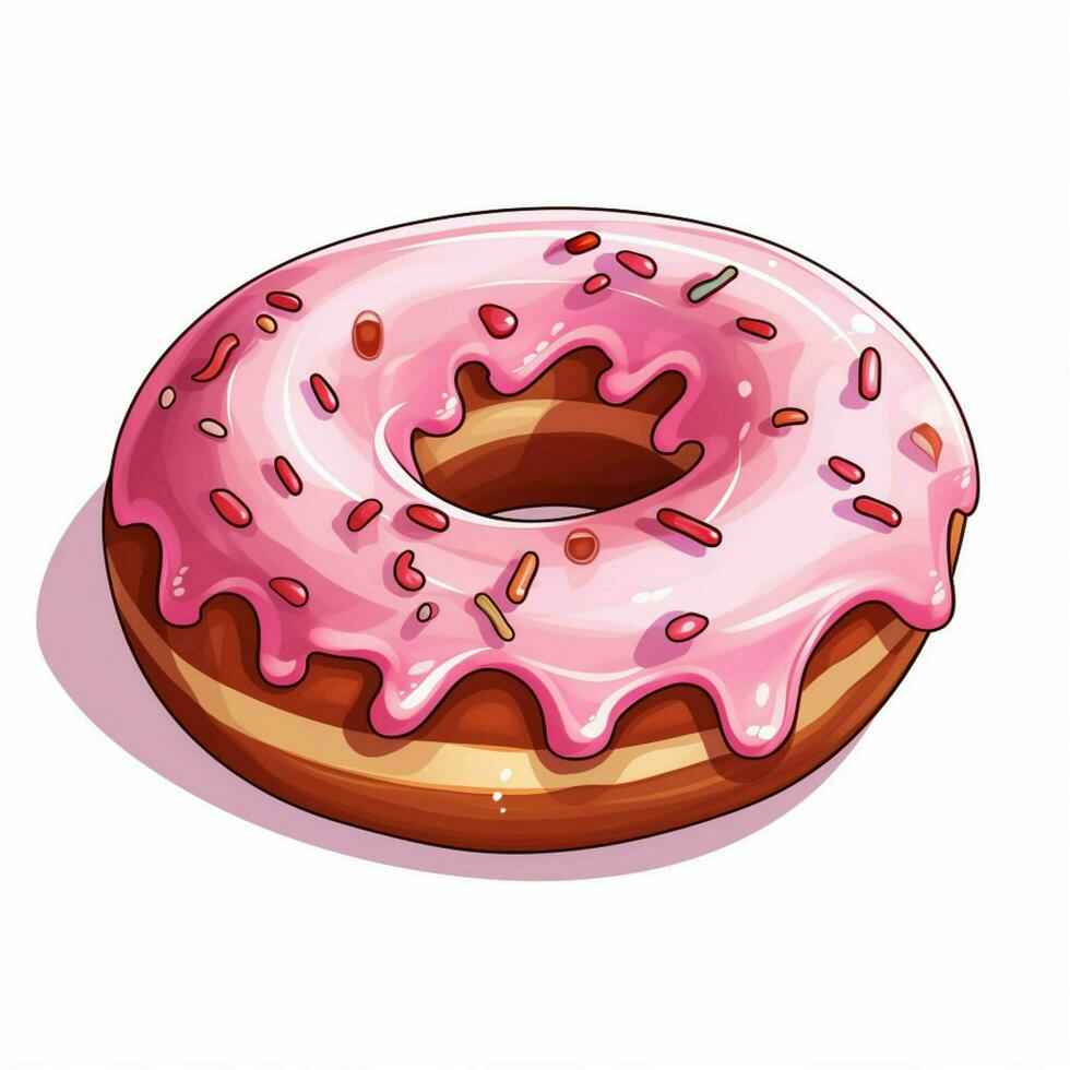 Donut 2d cartoon vector illustration on white background h photo