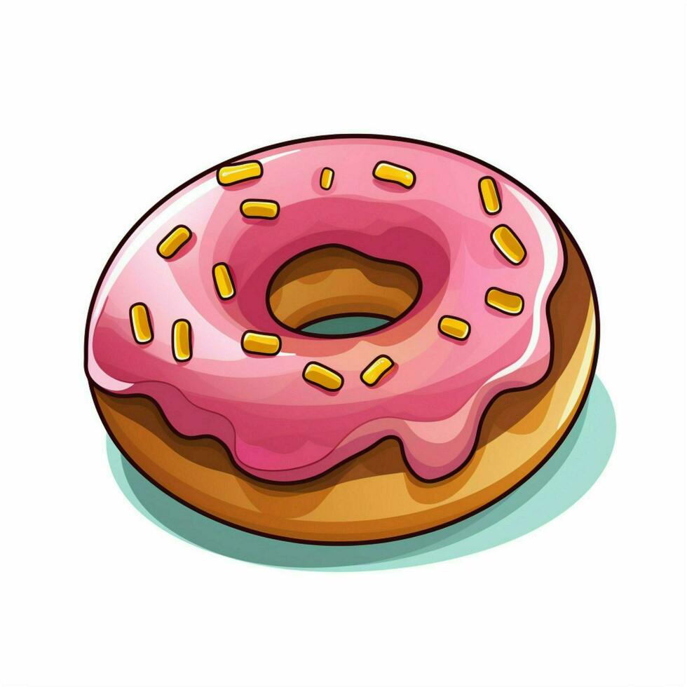 Donut 2d cartoon vector illustration on white background h photo