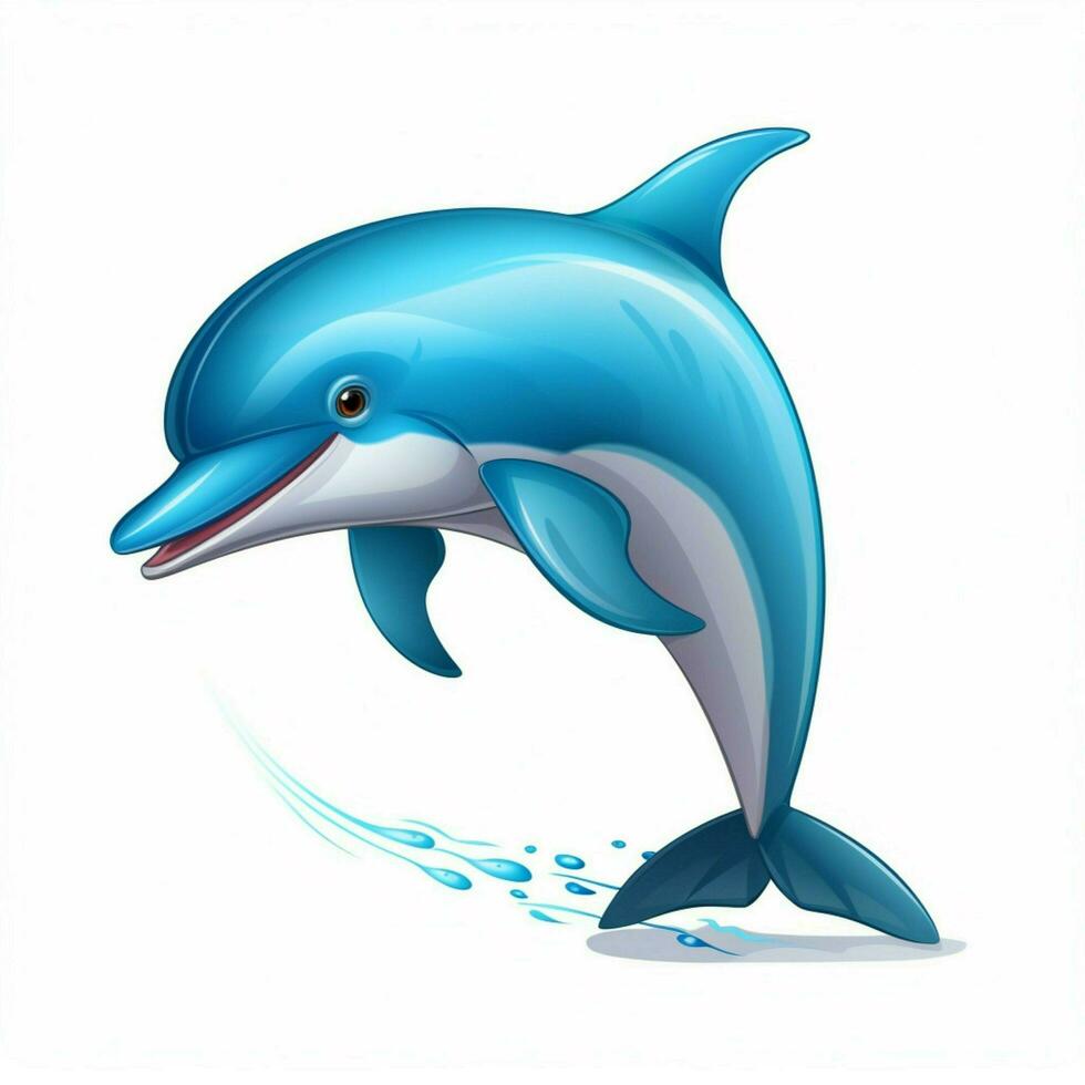 Dolphine 2d cartoon vector illustration on white backgroun photo