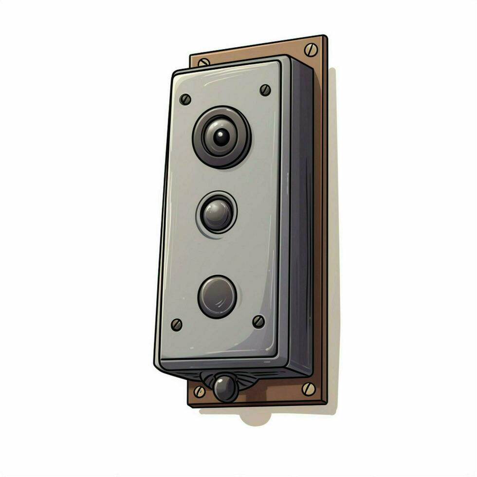 Doorbell camera 2d cartoon illustraton on white background photo