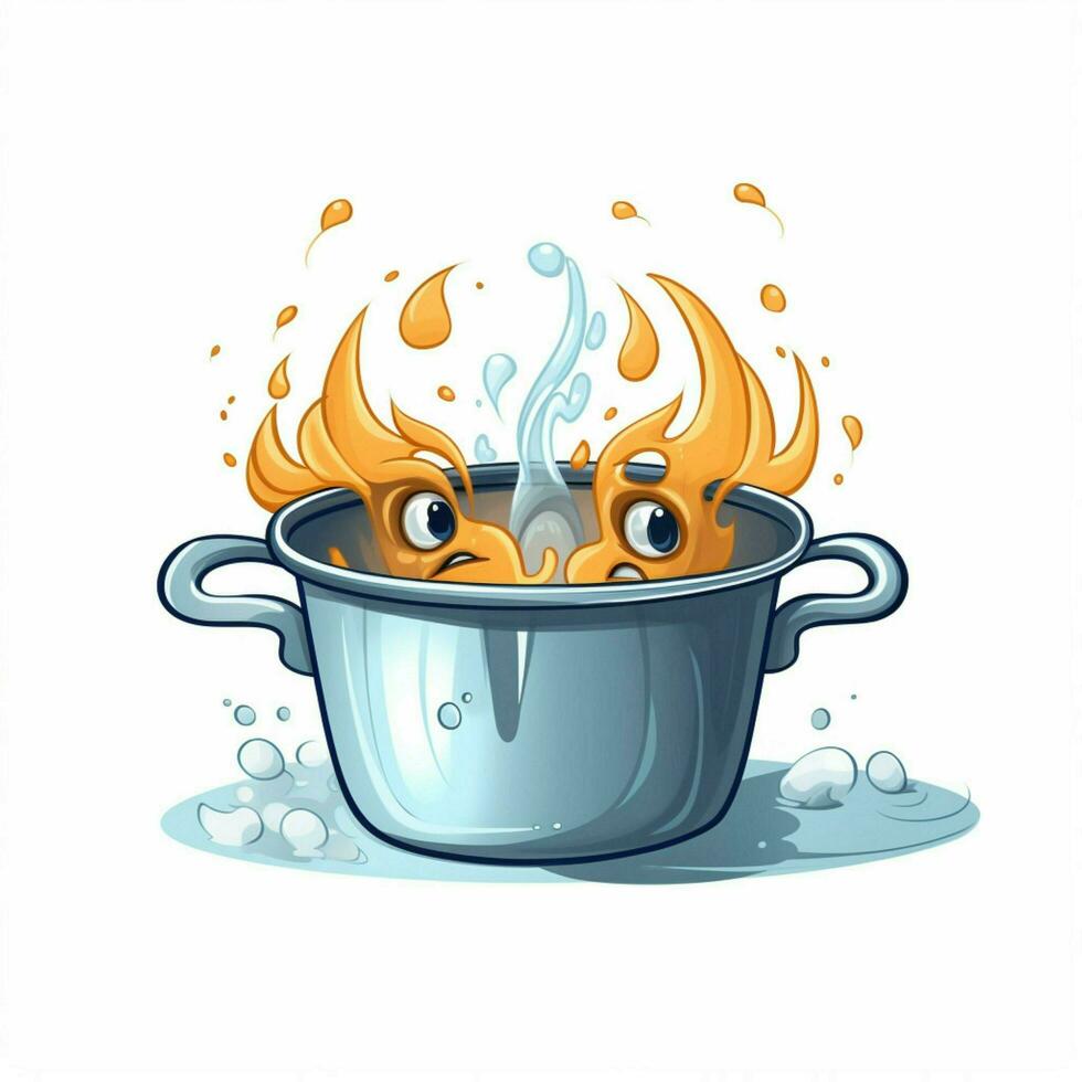 Double Boiler 2d cartoon illustraton on white background h photo