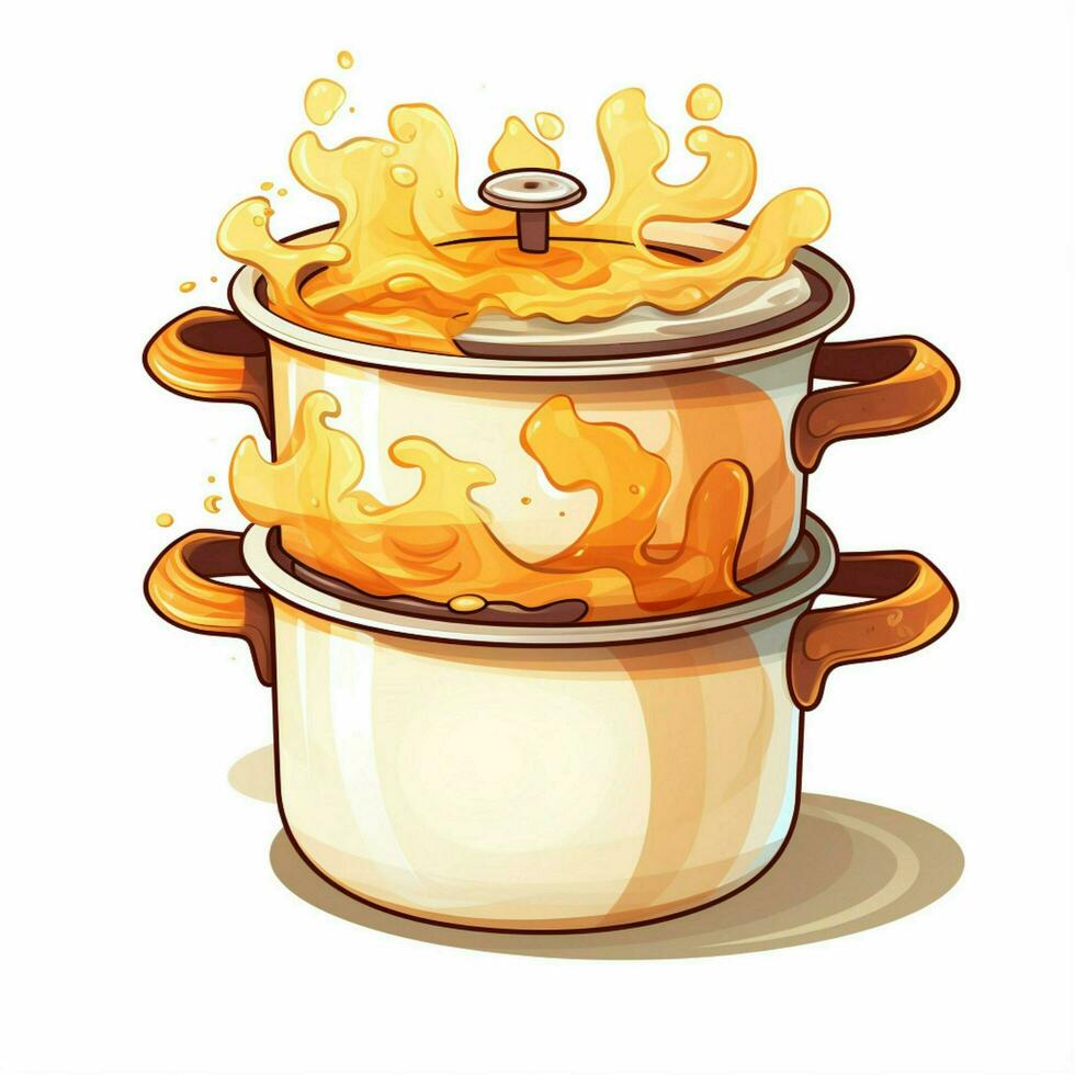 Double Boiler 2d cartoon illustraton on white background h photo