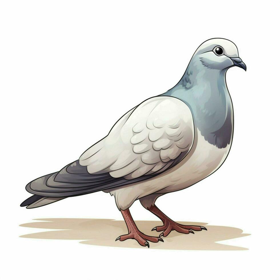 Dove 2d cartoon vector illustration on white background hi photo