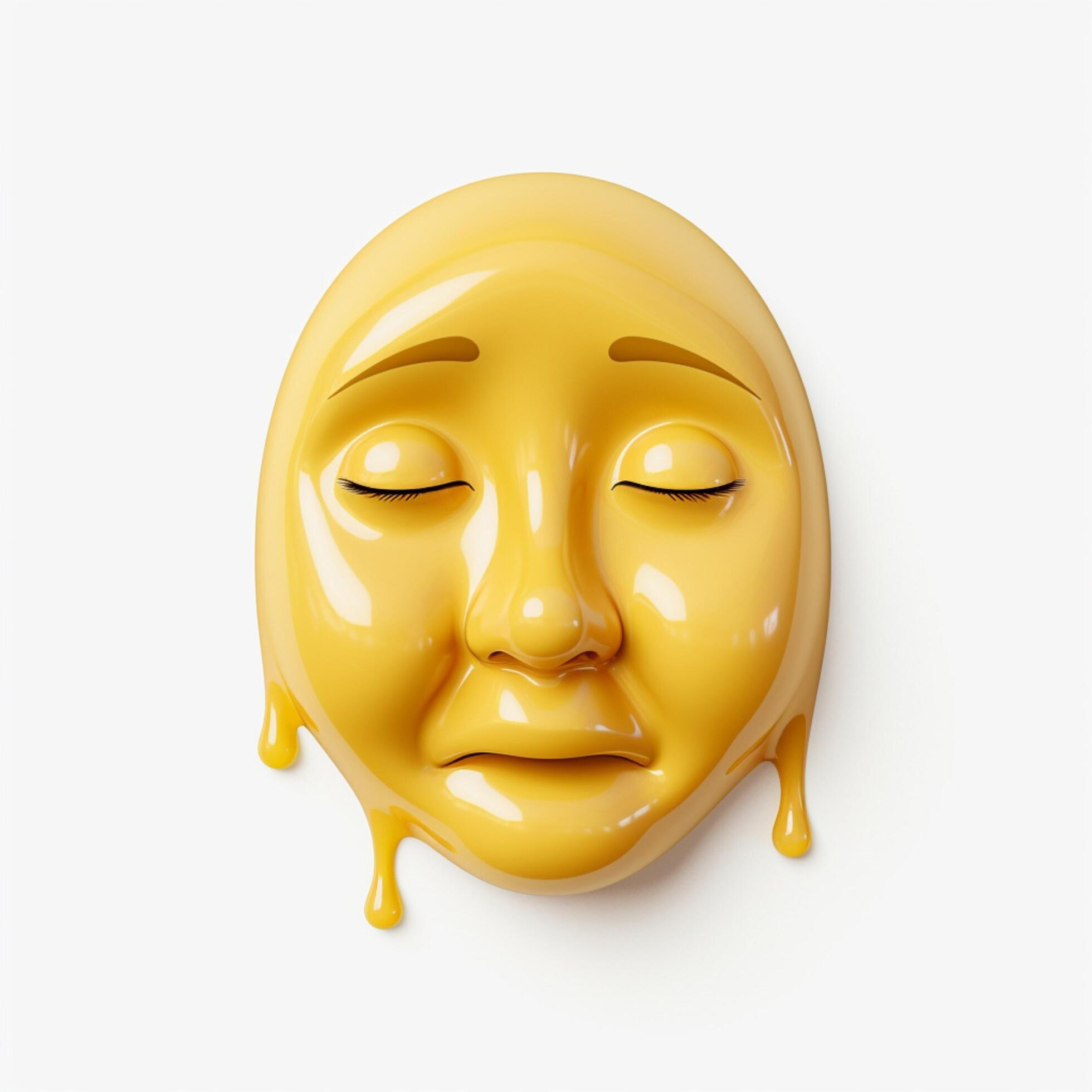 Downcast Face with Sweat emoji on white background high qu 30686250