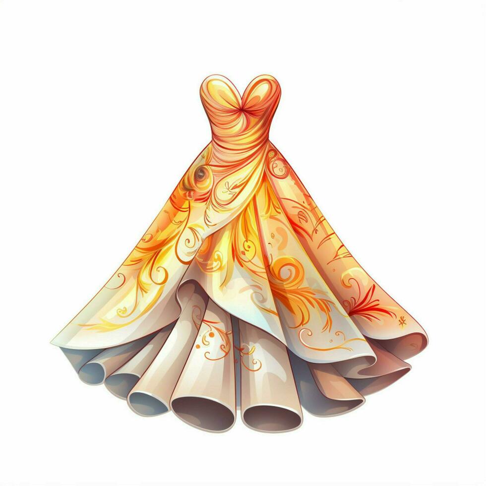 Dress 2d cartoon vector illustration on white background h photo