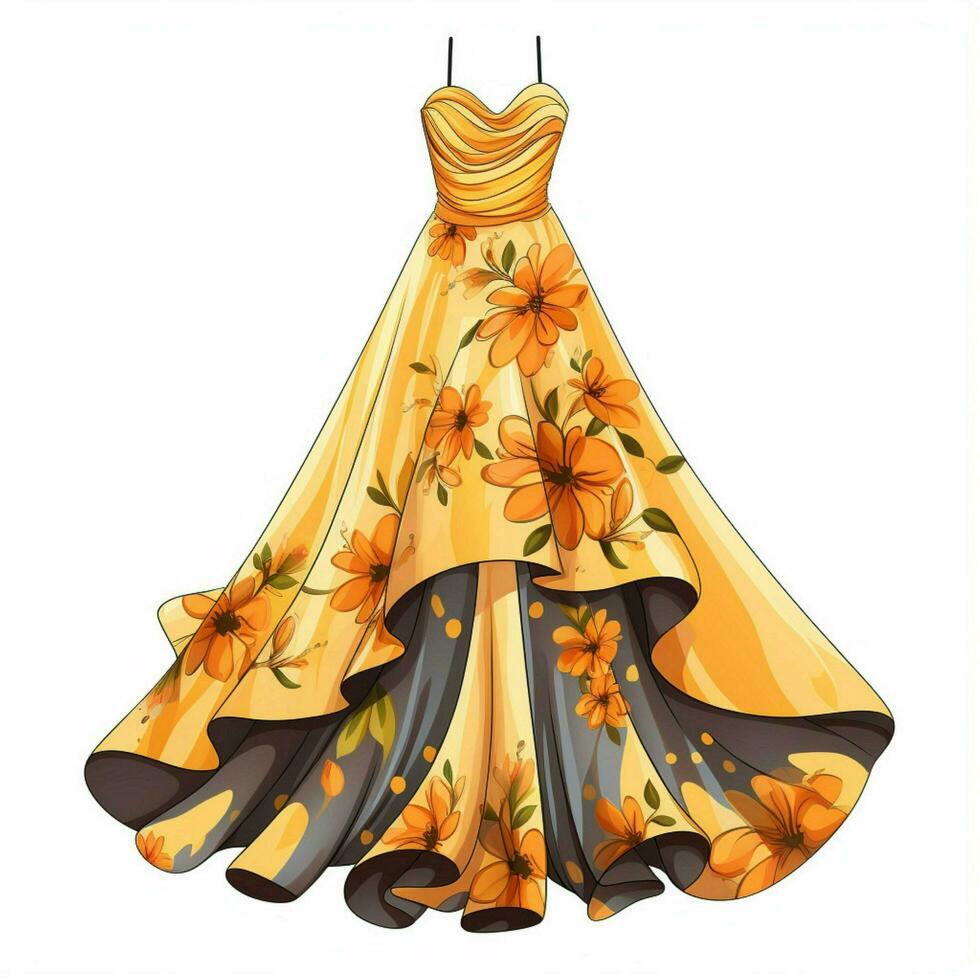 Dress 2d cartoon vector illustration on white background h photo