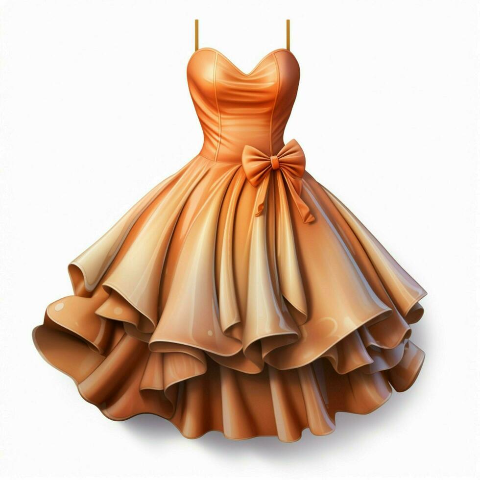 Dress 2d cartoon illustraton on white background high qual photo
