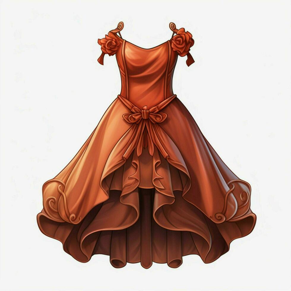 Dress 2d cartoon illustraton on white background high qual photo