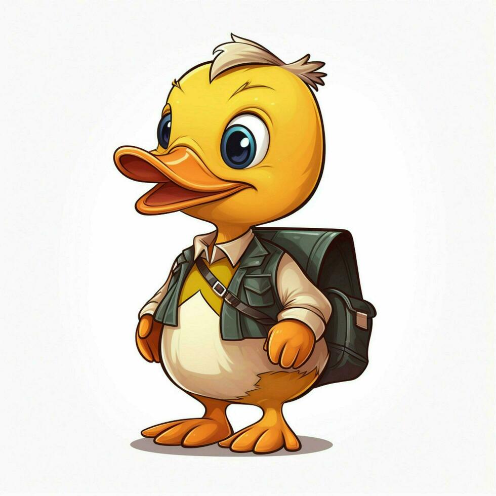 Duck 2d cartoon vector illustration on white background hi photo