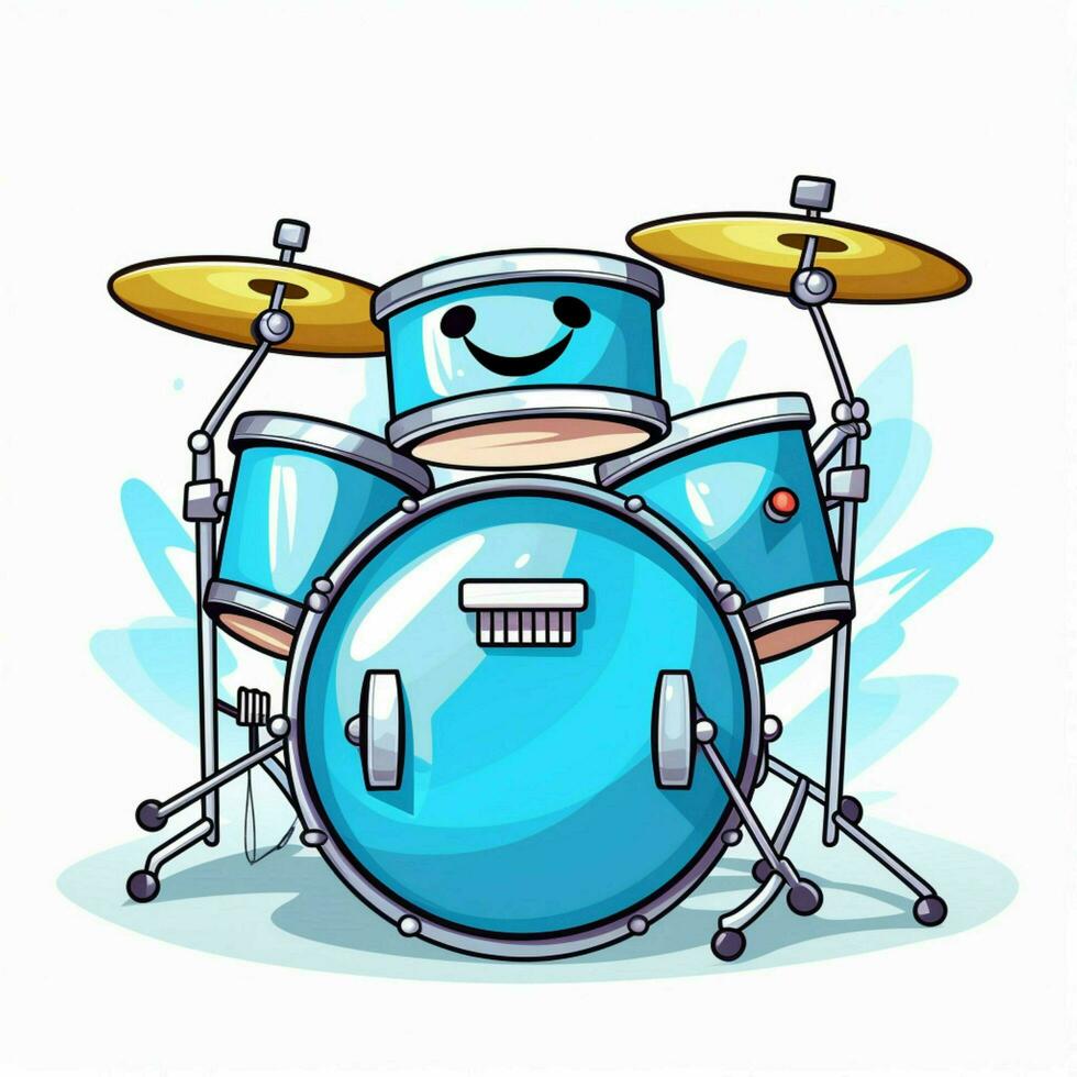 Drum 2d cartoon vector illustration on white background hi photo