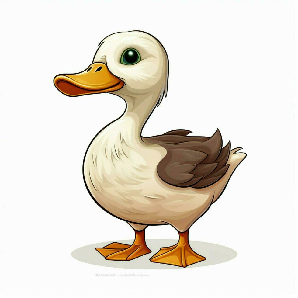 Duck 2d cartoon vector illustration on white background hi photo