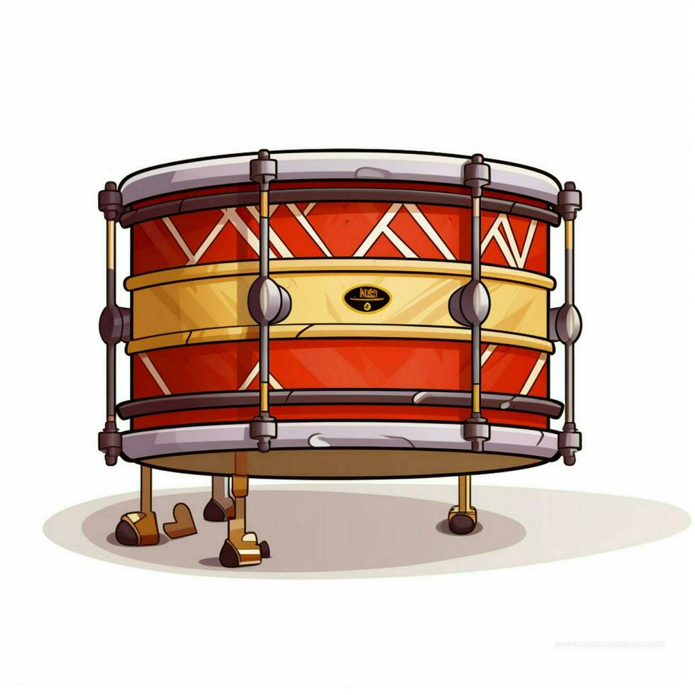 Drum 2d cartoon vector illustration on white background hi photo