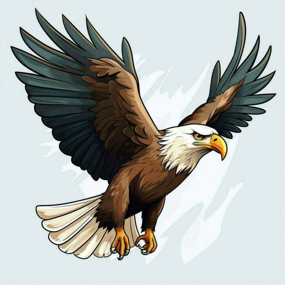 Eagle 2d cartoon vector illustration on white background h photo