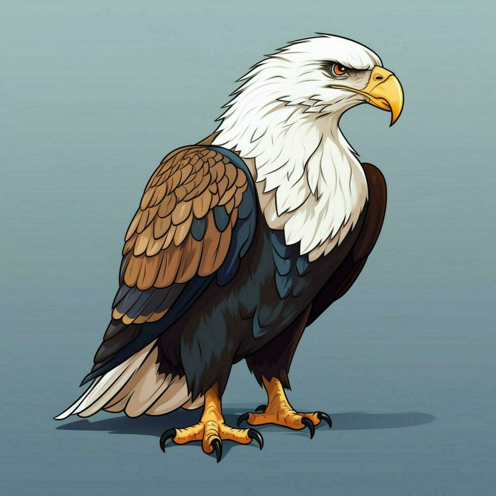 Eagle 2d cartoon vector illustration on white background h photo