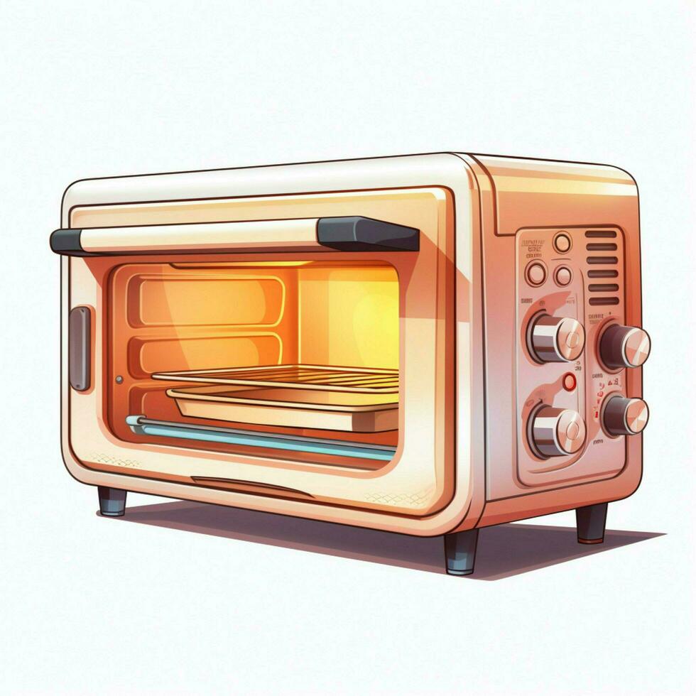 Easy-Bake Oven 2d cartoon illustraton on white background photo
