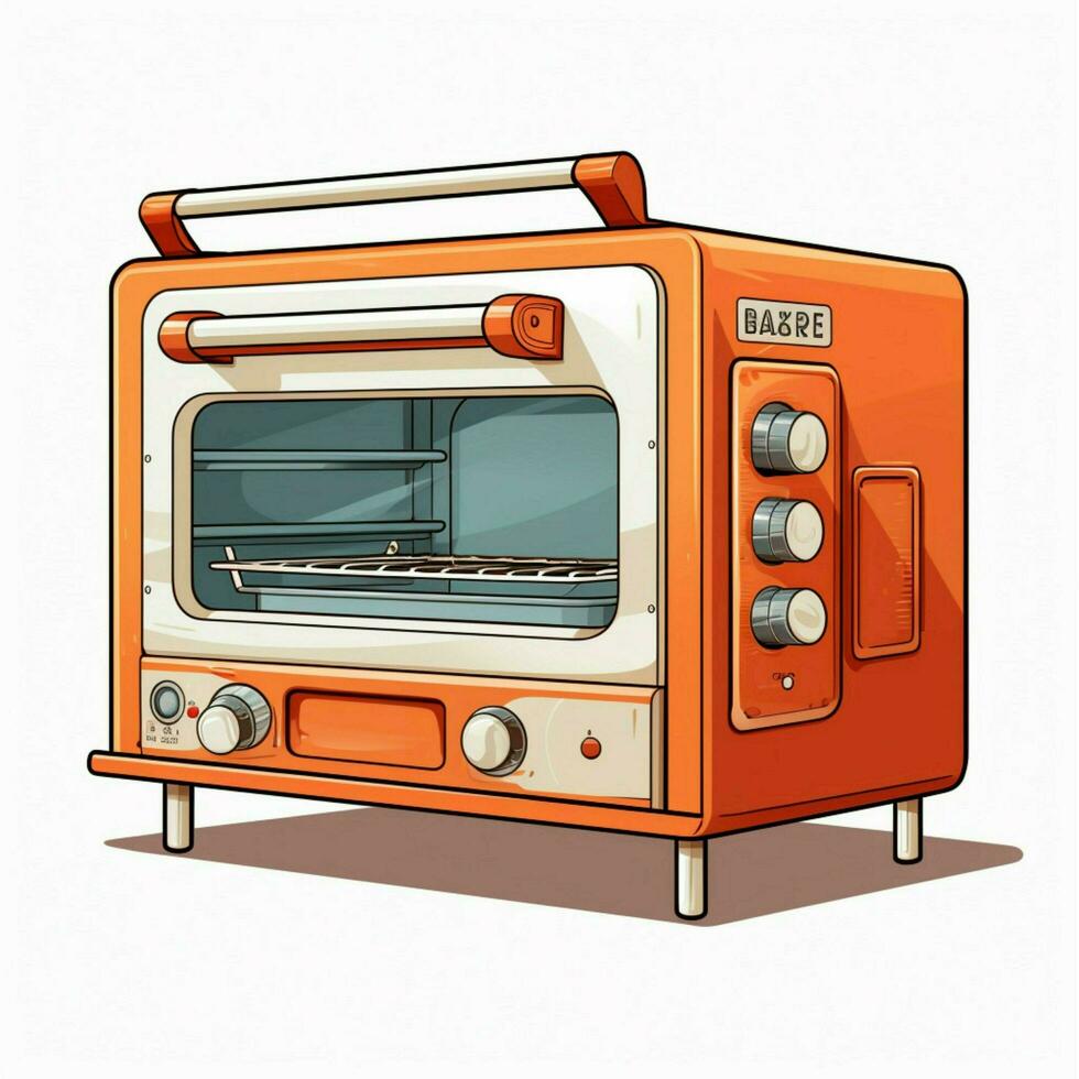 Easy-Bake Oven 2d cartoon illustraton on white background photo