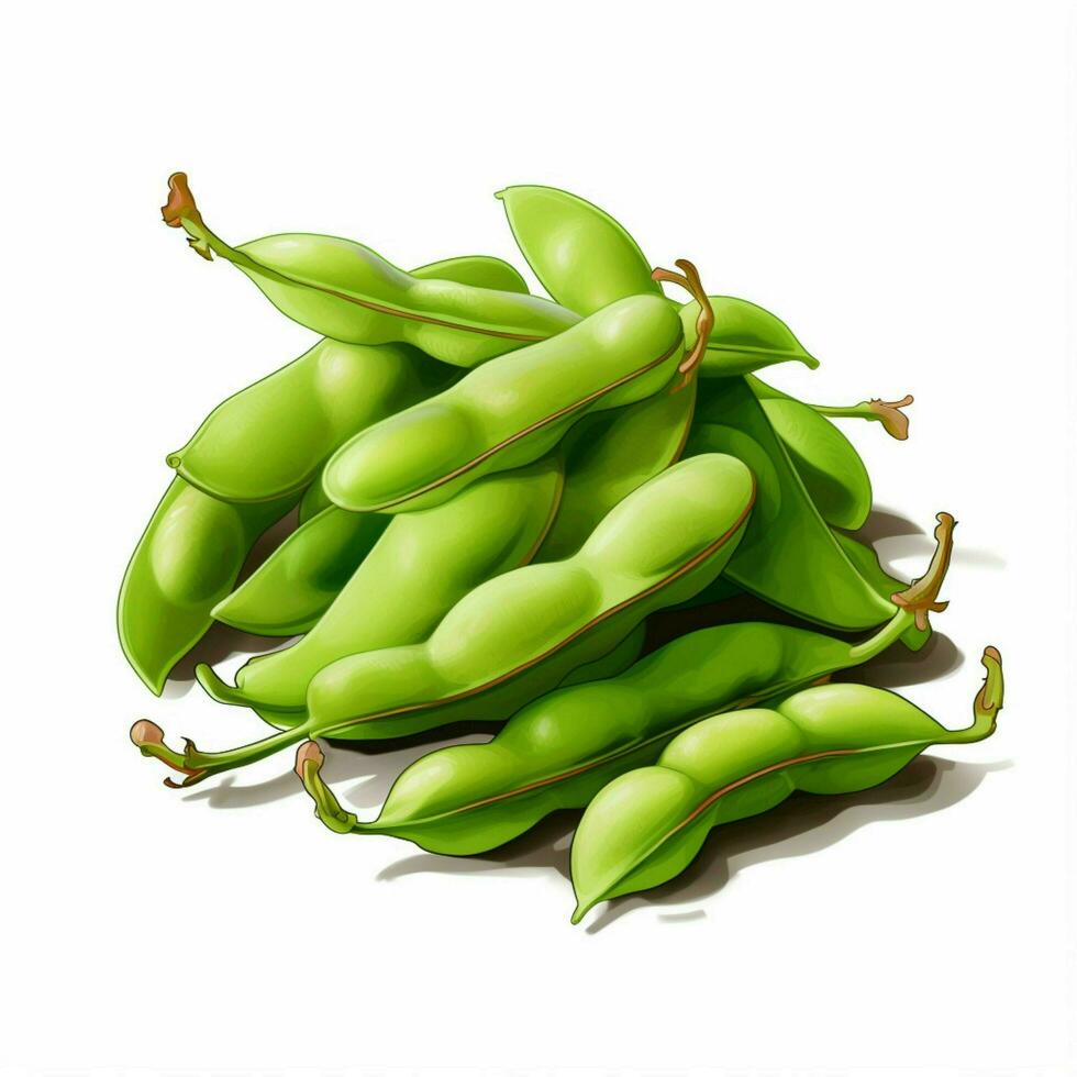 Edamame 2d vector illustration cartoon in white background photo