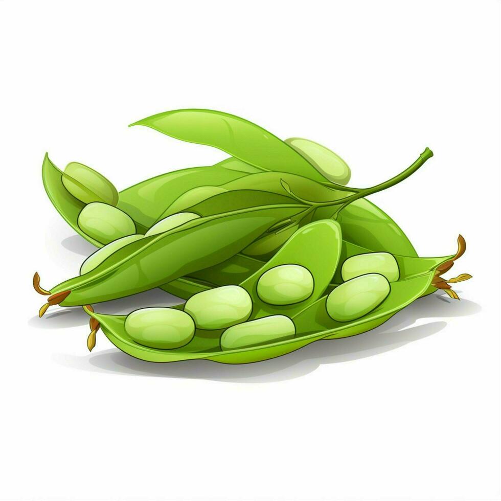 Edamame 2d vector illustration cartoon in white background photo