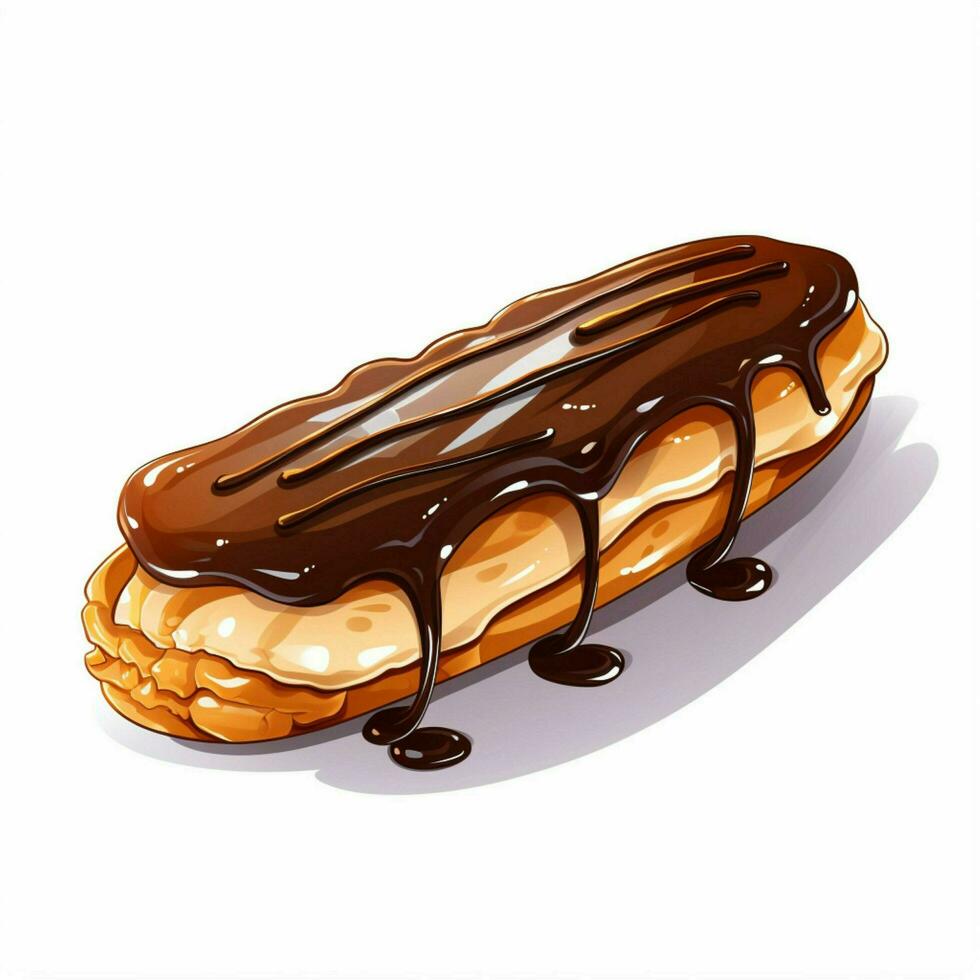 Eclairs 2d vector illustration cartoon in white background photo