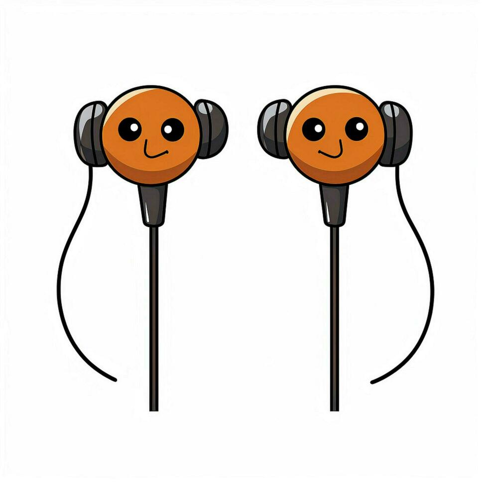 Earbuds 2d cartoon vector illustration on white background photo