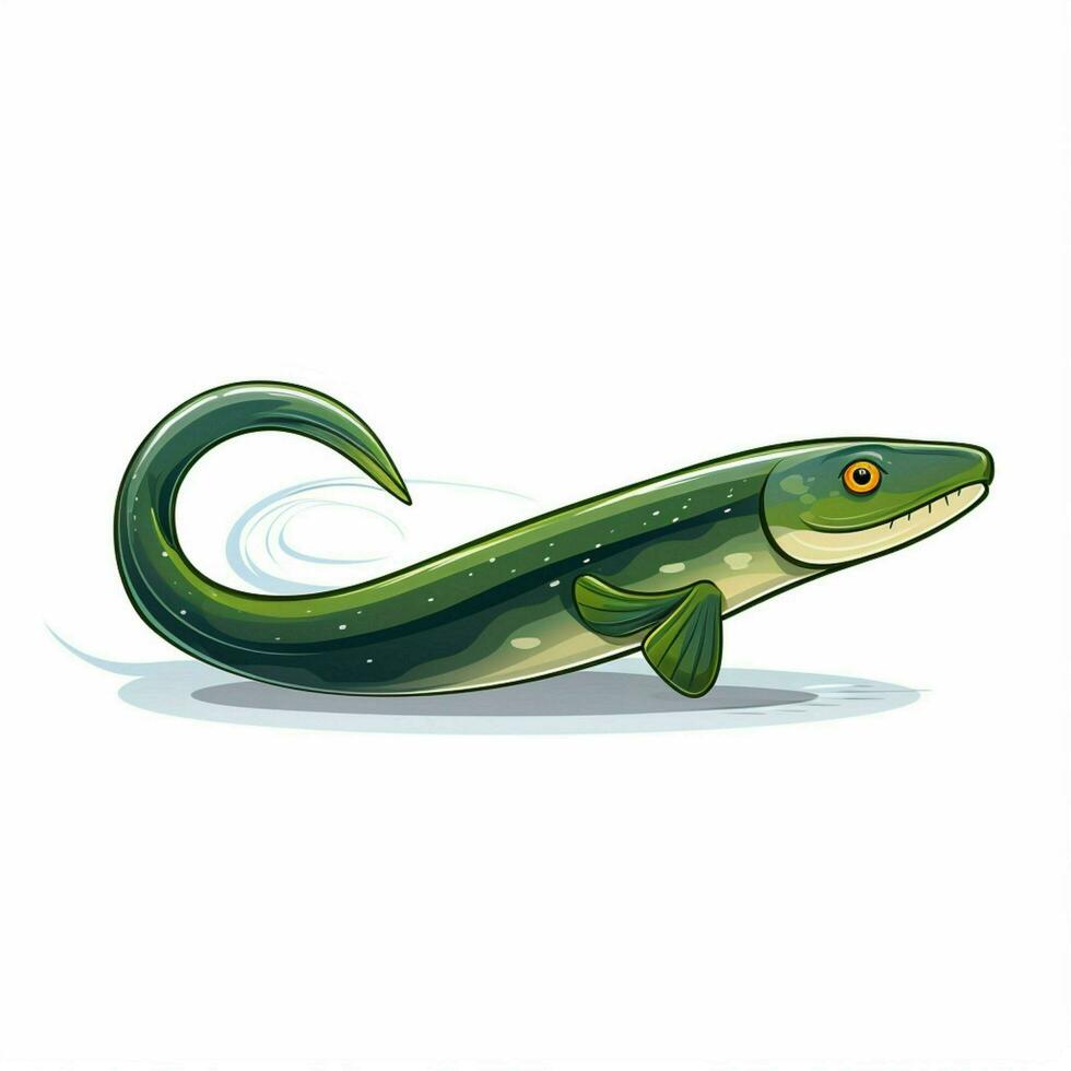 Eel 2d vector illustration cartoon in white background hig photo