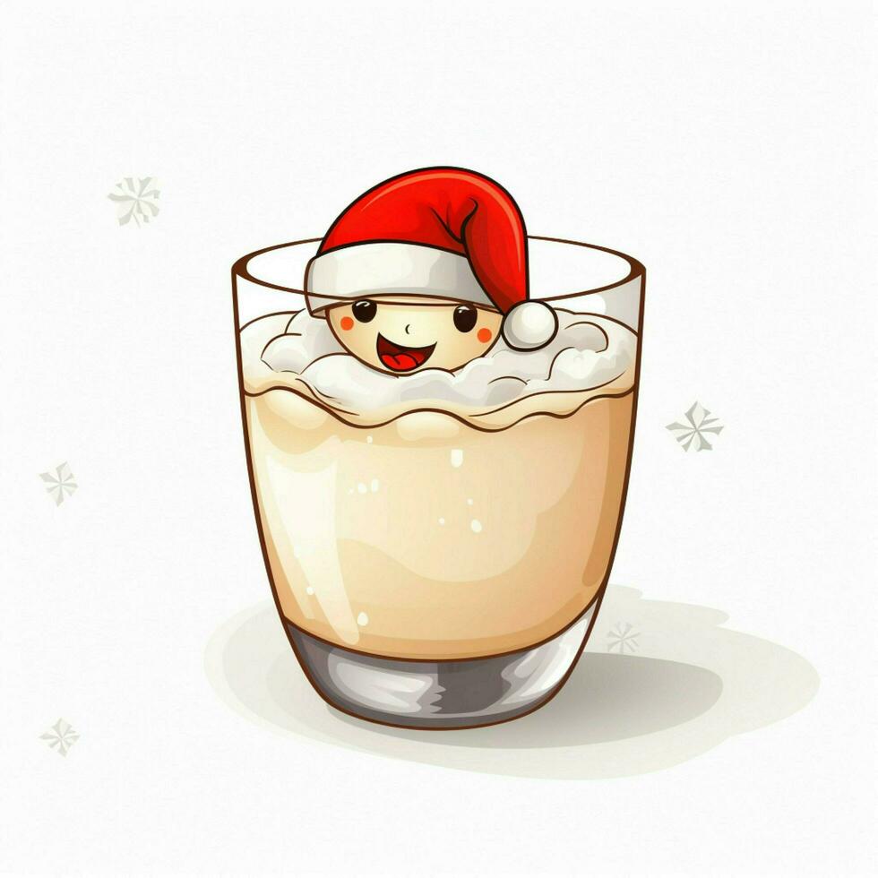 Eggnog 2d vector illustration cartoon in white background photo