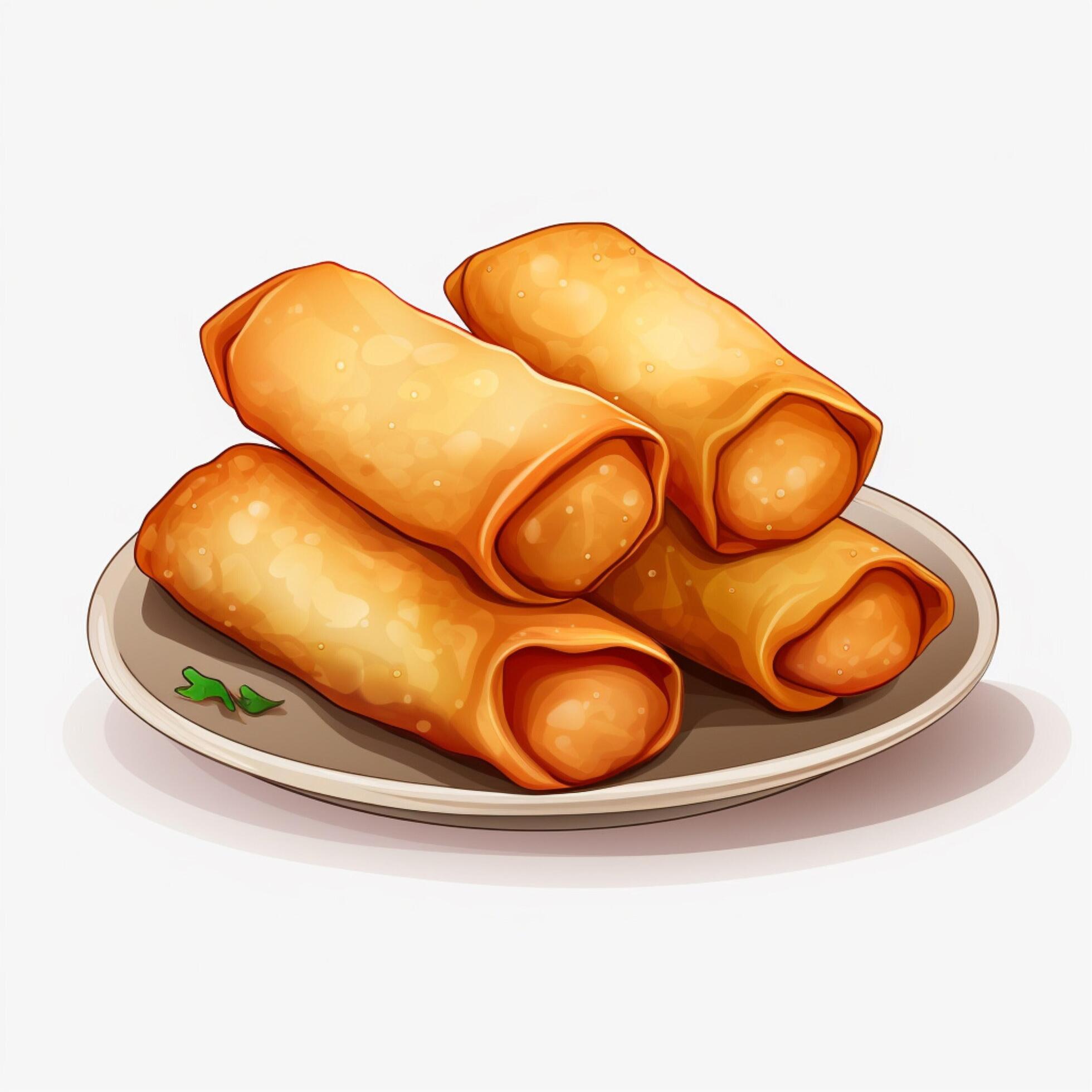 rollos de huevo 2d vector ilustración dibujos animados en blanco fondo