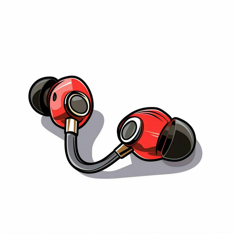 Earbuds 2d cartoon vector illustration on white background photo