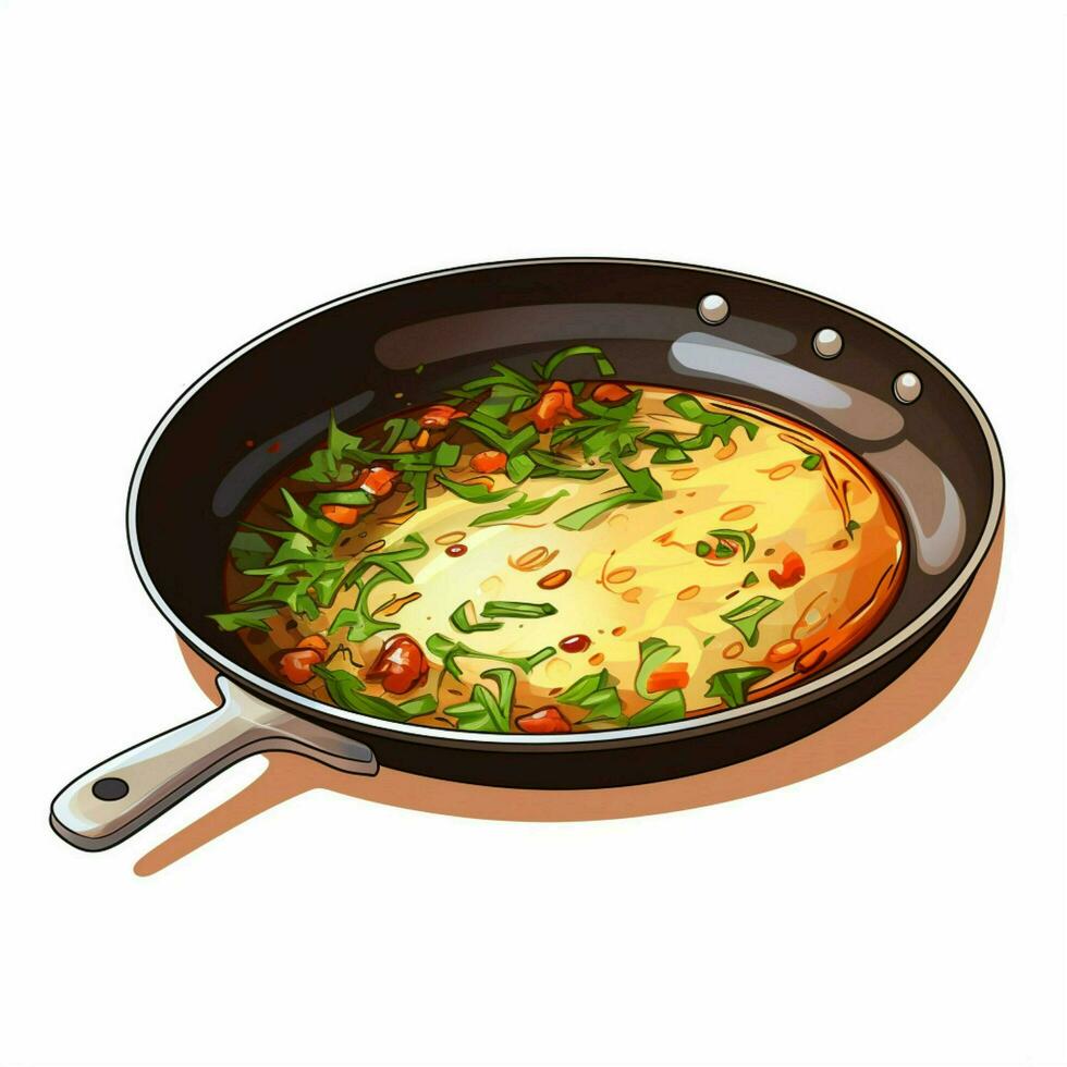 Electric frying pan 2d cartoon illustraton on white backgr photo