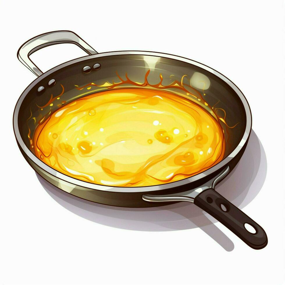 Electric frying pan 2d cartoon illustraton on white backgr photo