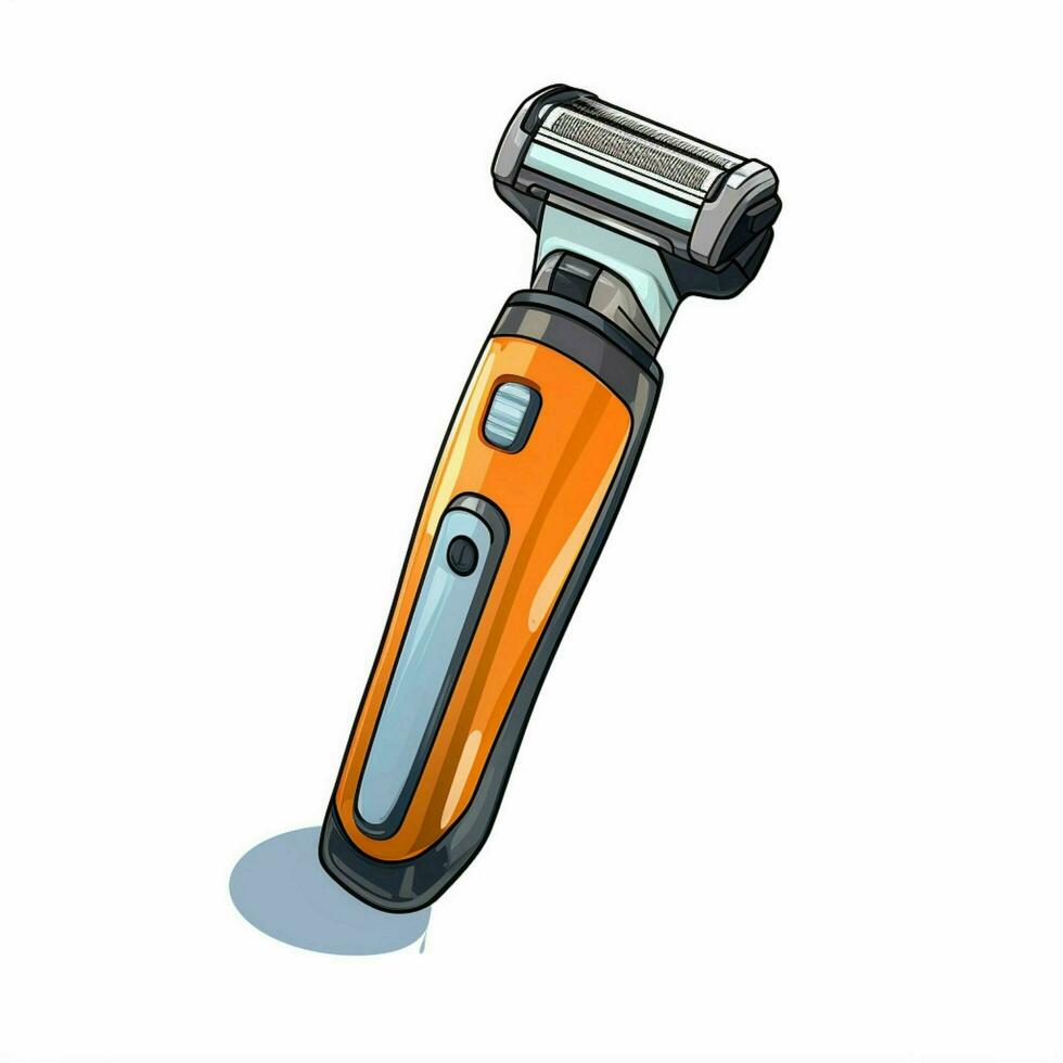 Electric razor 2d cartoon illustraton on white background photo