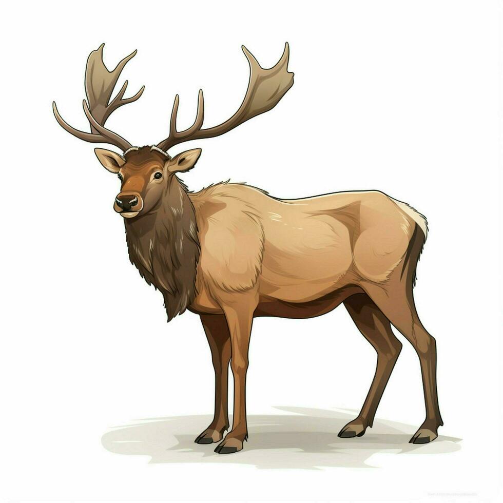Elk 2d cartoon vector illustration on white background hig photo