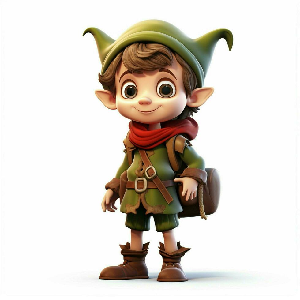 Elf 2d cartoon illustraton on white background high qualit photo