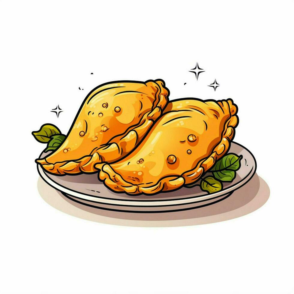 Empanadas 2d vector illustration cartoon in white backgrou photo