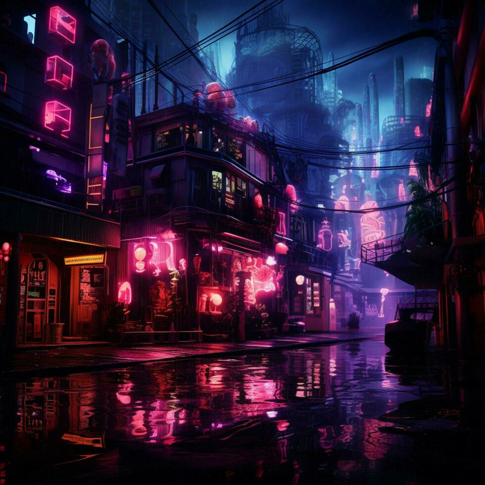 Enigmatic neon dreams photo