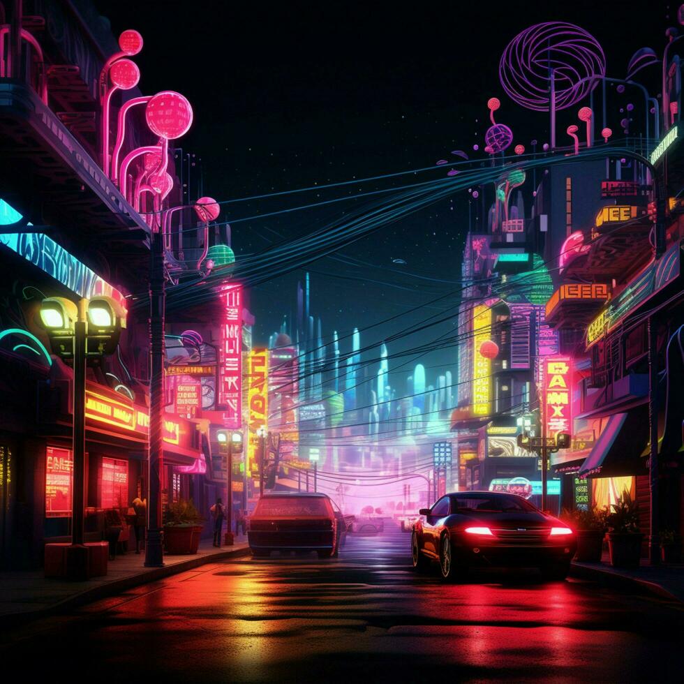 Enigmatic neon dreams photo