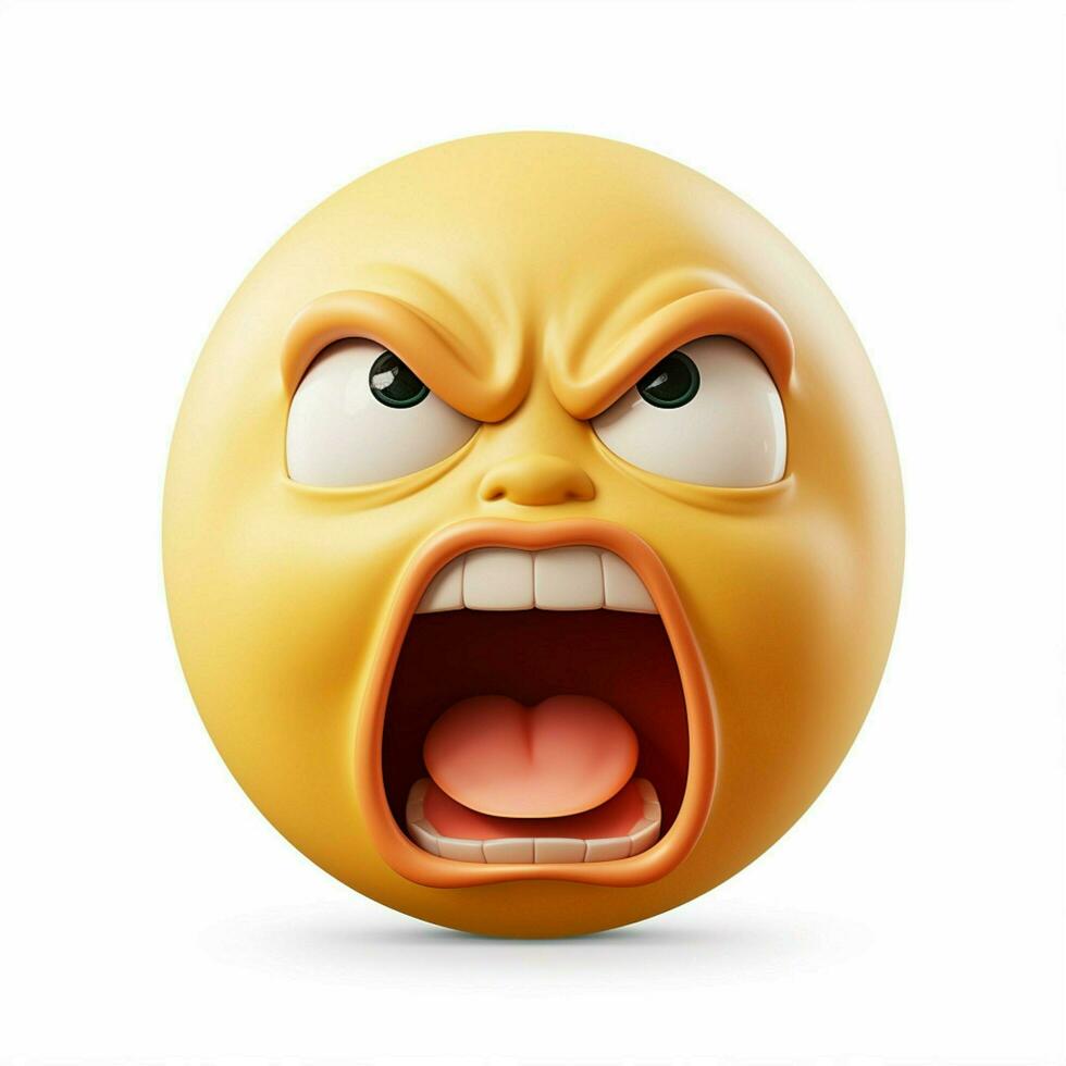 Enraged Face emoji on white background high quality 4k hdr photo