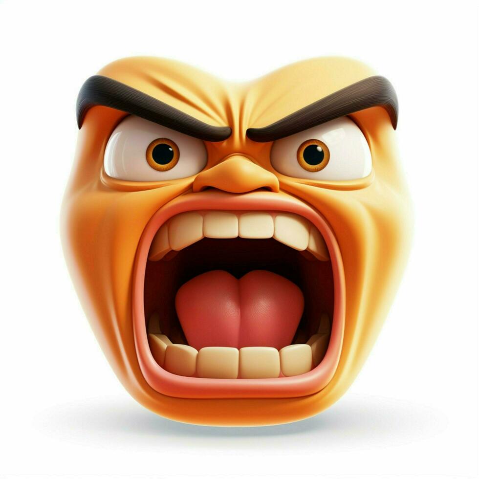 Enraged Face emoji on white background high quality 4k hdr photo