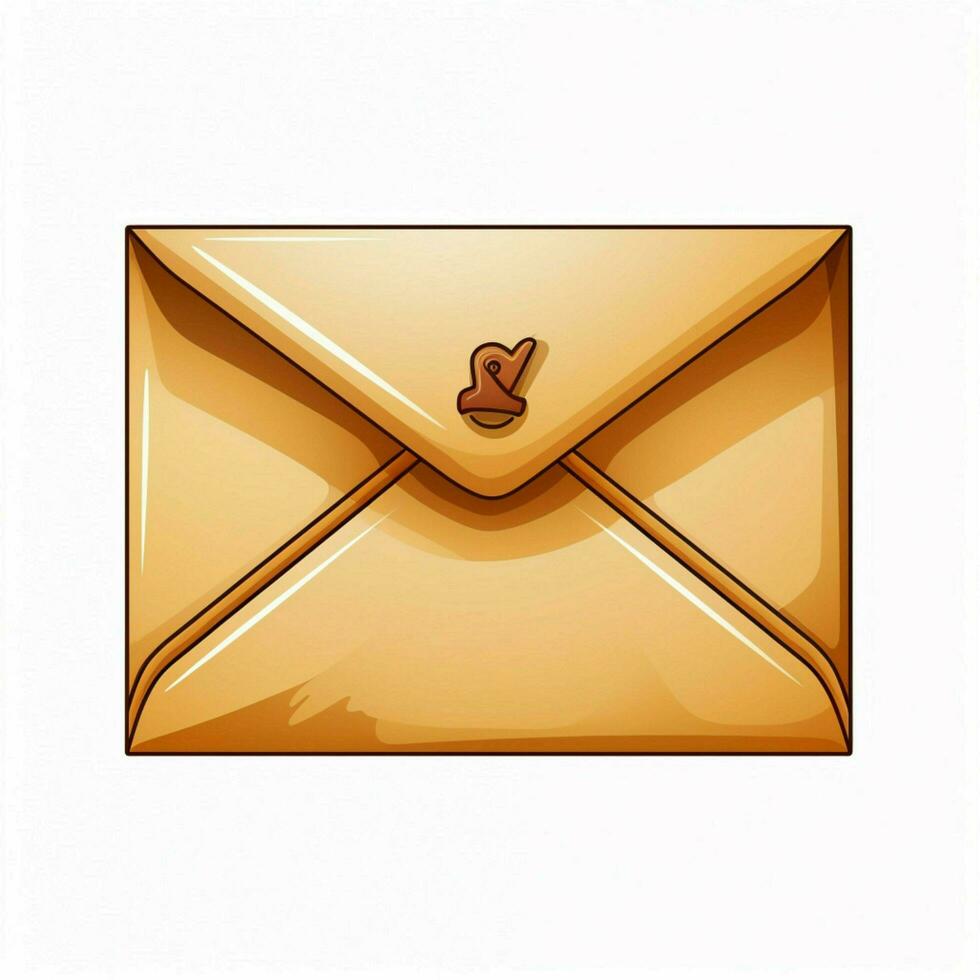 Envelope 2d cartoon vector illustration on white backgroun photo