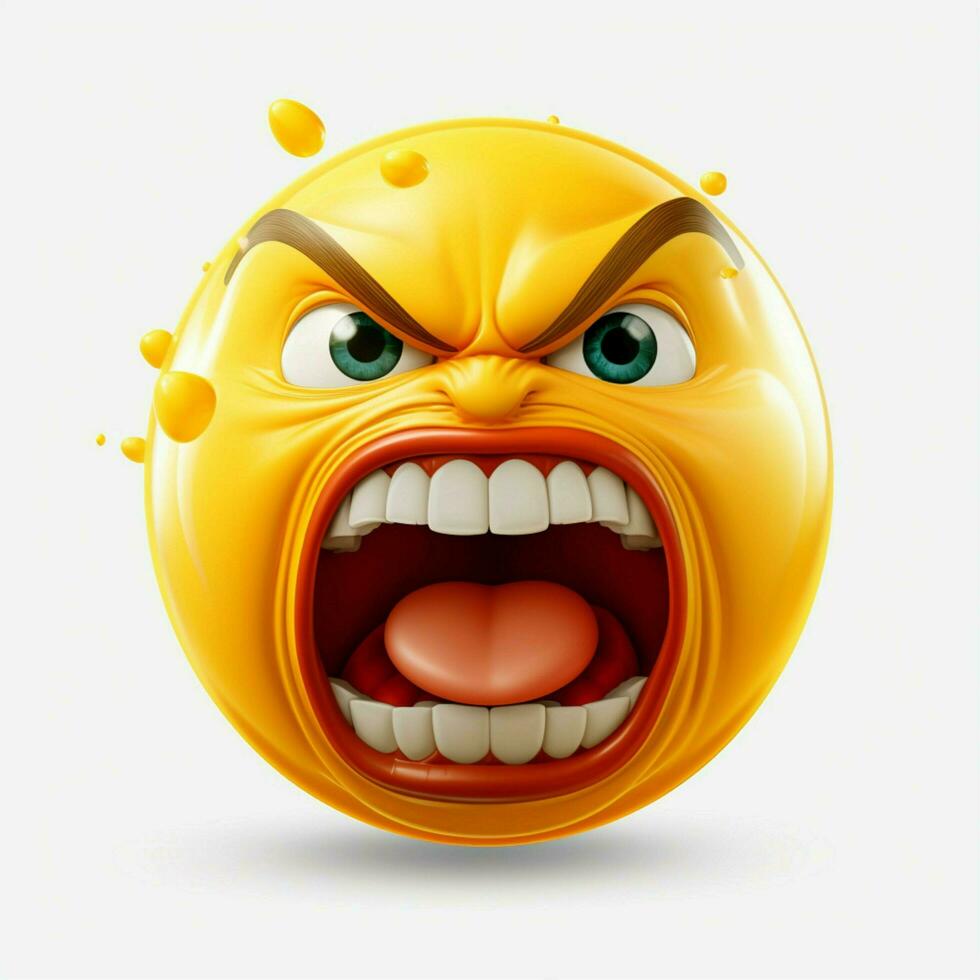 Enraged Face emoji on white background high quality 4k hdr photo