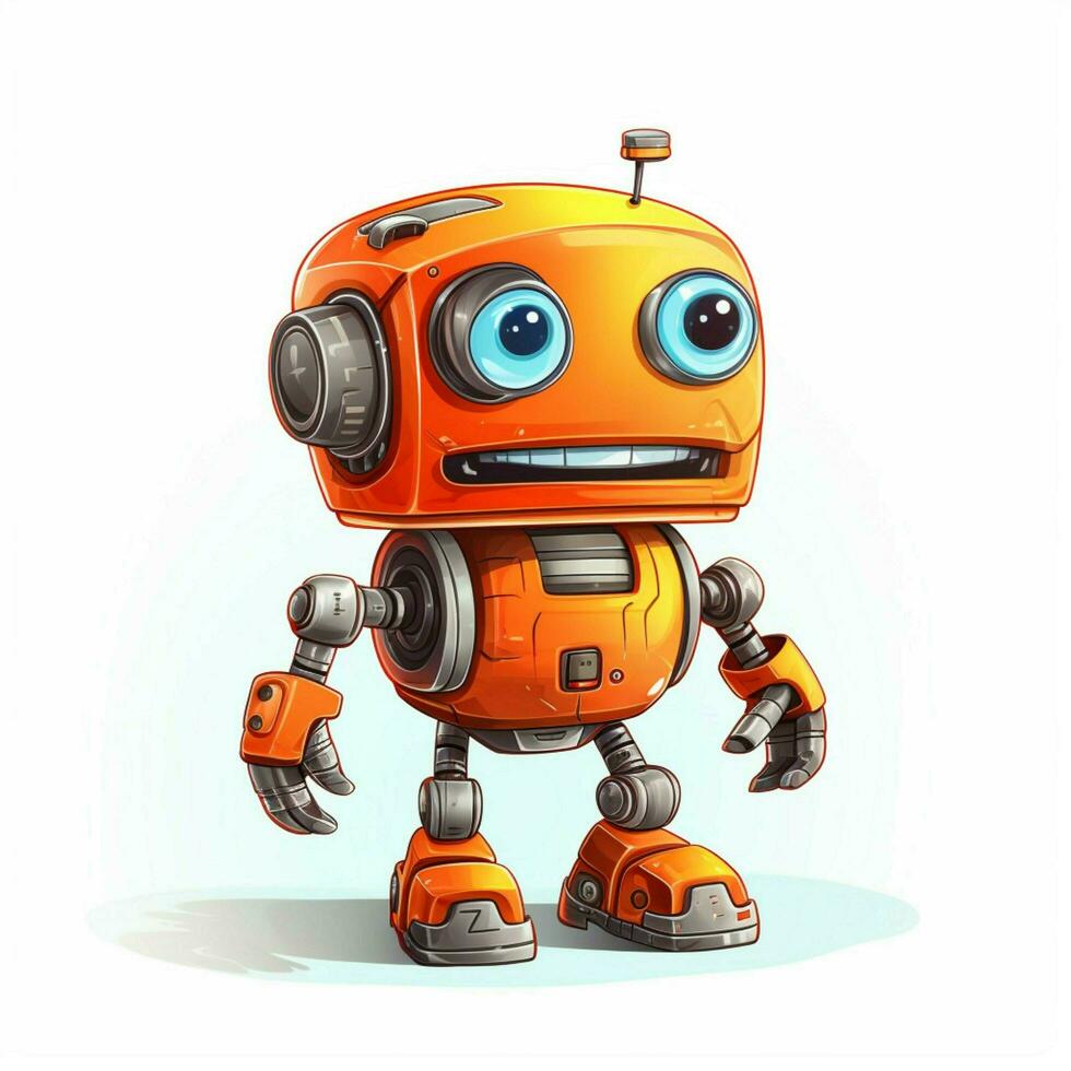 Entertainment robot 2d cartoon illustraton on white backgr photo